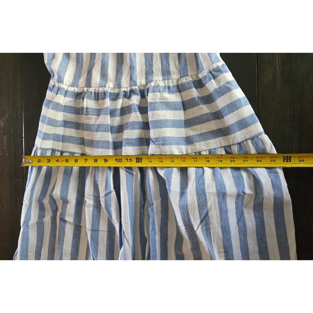 Universal Thread Blue White Striped Tiered Midi Dress‎ Smocked Back XL NWT - Picture 8 of 9